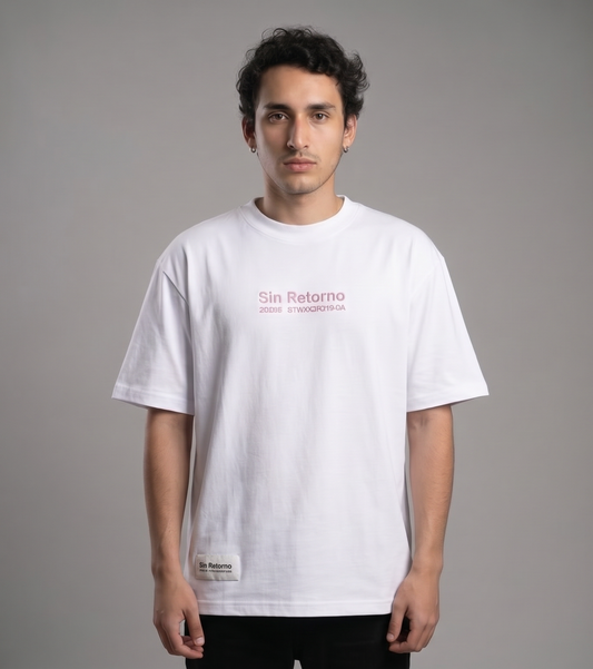 Sin Retorno Oversize T-shirt Blanca Lila