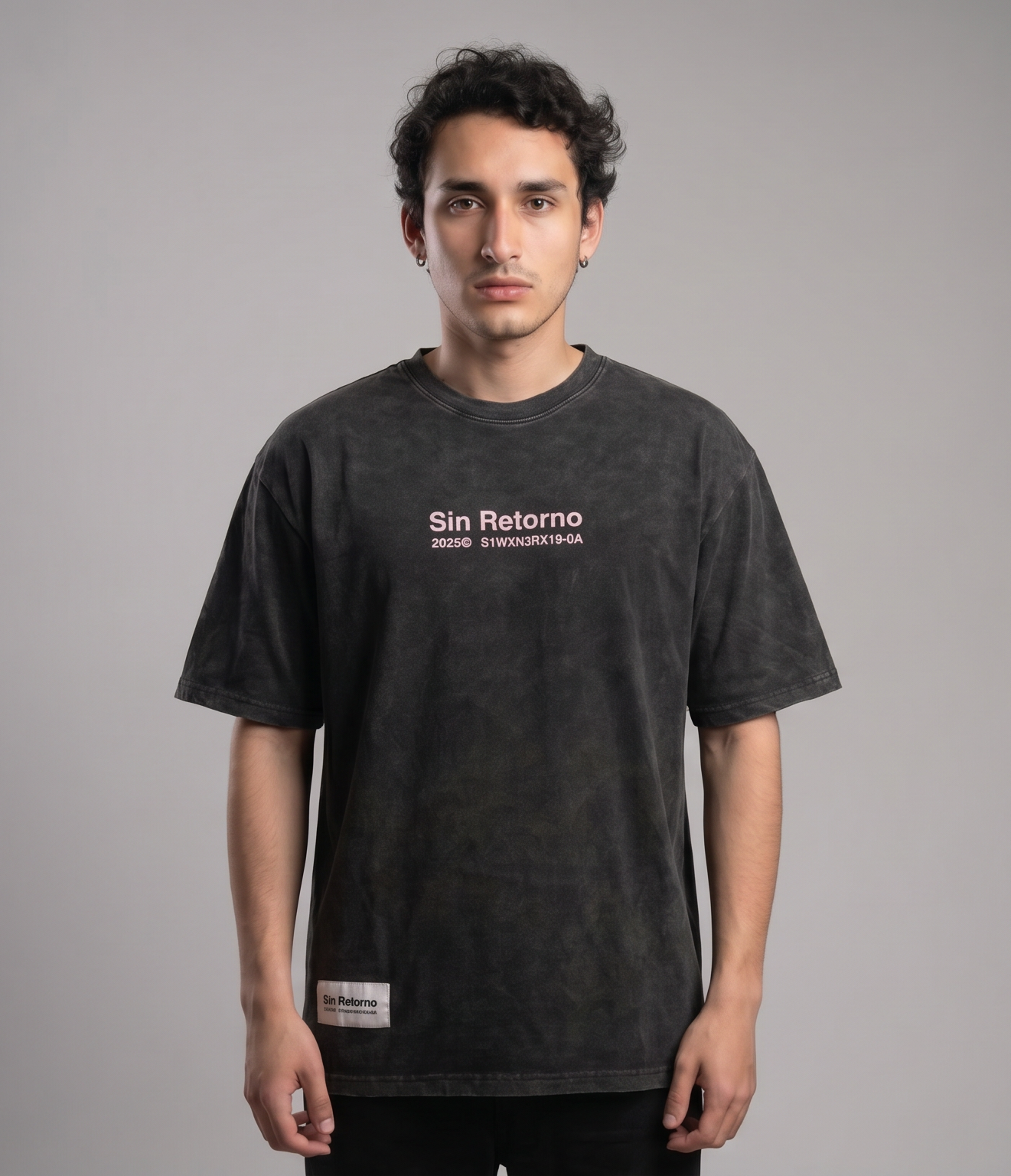Sin Retorno T-Shirt Negra Washed Lila